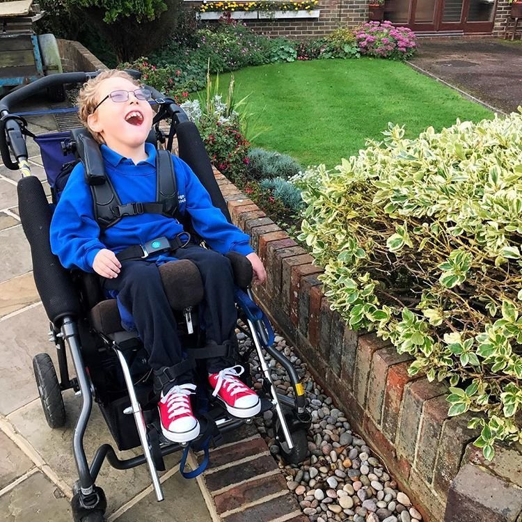 Boy in a wheel chair
