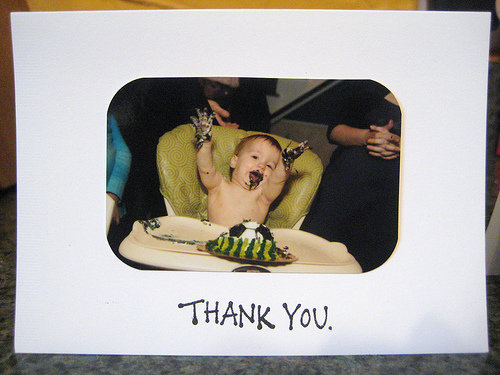 thank you note first birthday party