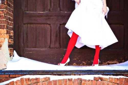 red tights bride