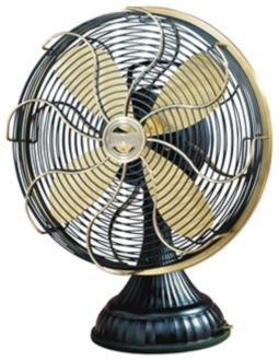 Casablanca Zephair Desk Fan Satin Brass Accents
