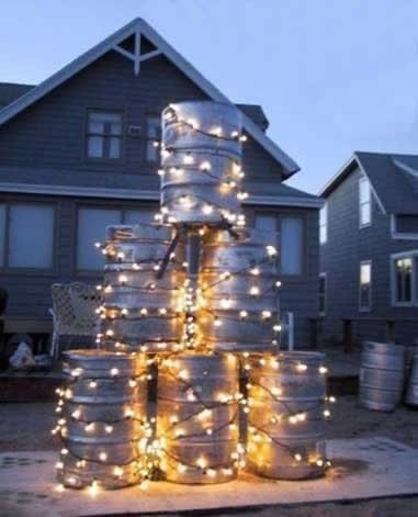 beer keg Christmas tree