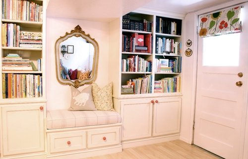 shelves books bookcase living area