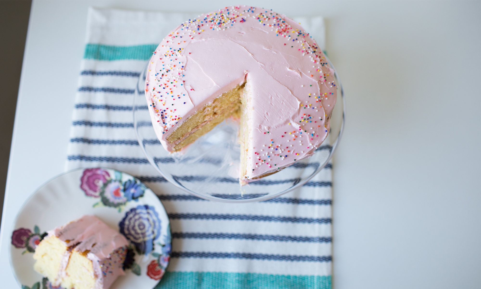 completely frosted cake