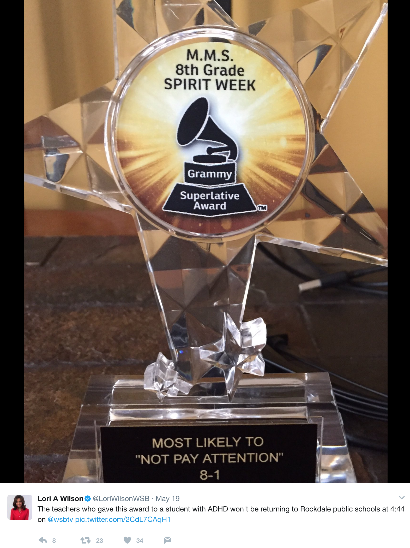 student adhd award