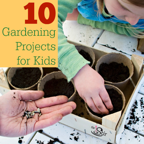 child and adult planting seeds