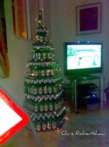 beer bottle Christmas tree