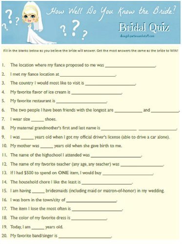 how well do you know the bride?