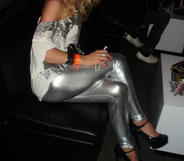 silver leggings