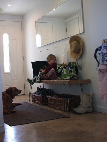 child dog entry way bench