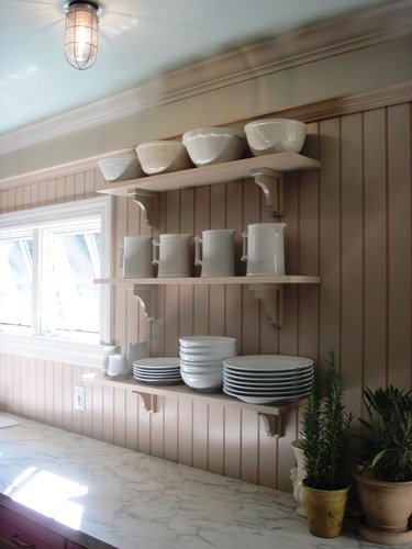 open cupboards