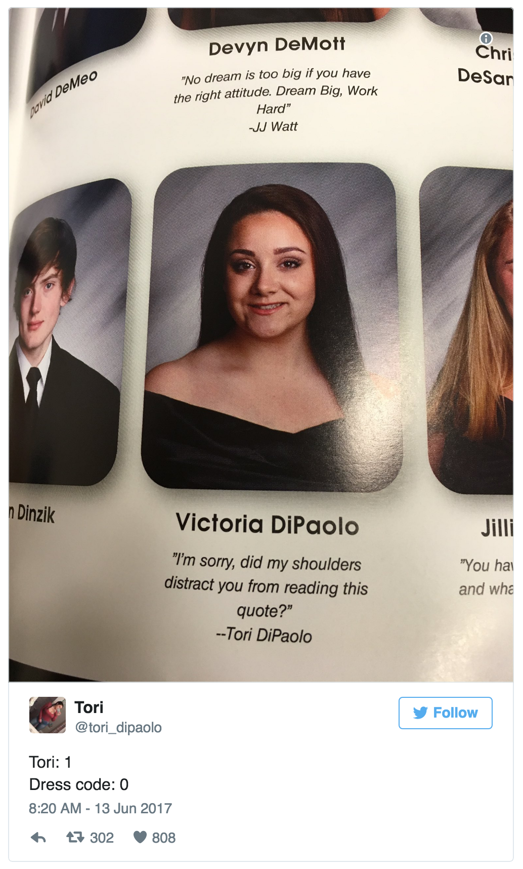 dress code yearbook quote photo