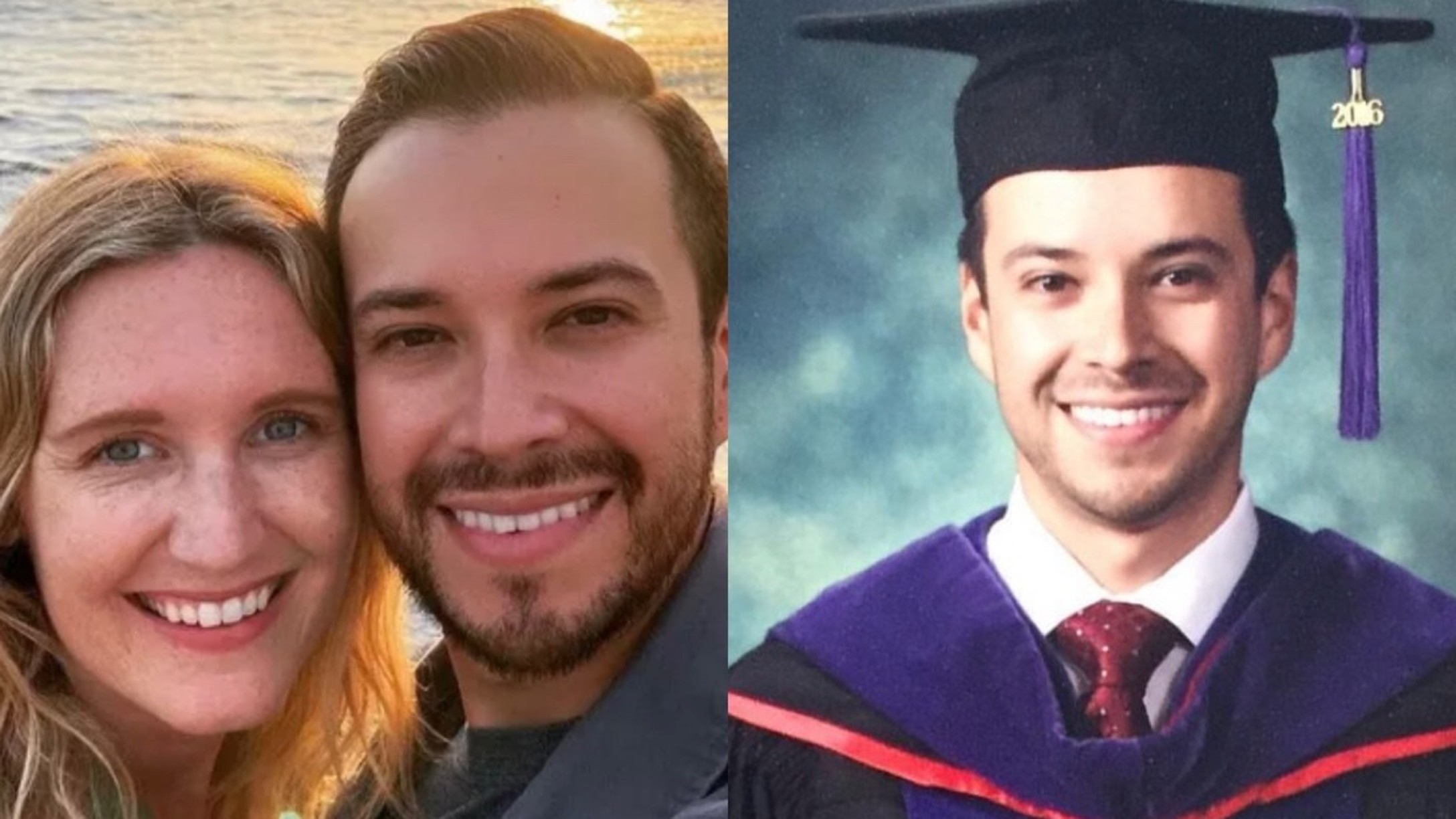 Photos of Elliot Blair and his wife Kimberly Williams.