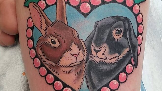 bunny tattoo in a heart