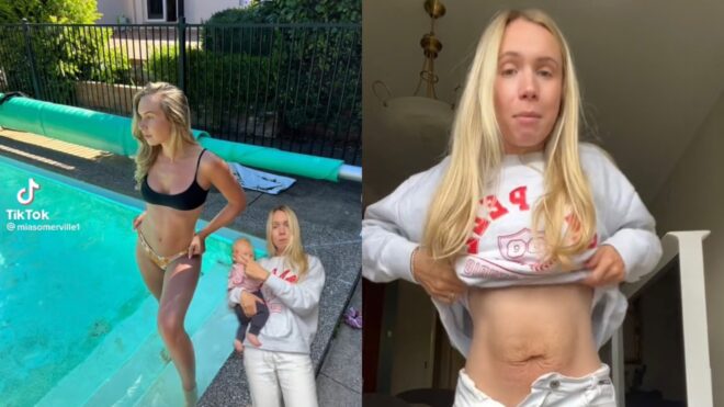 Screenshots of Mia Somerville from TikTok video.