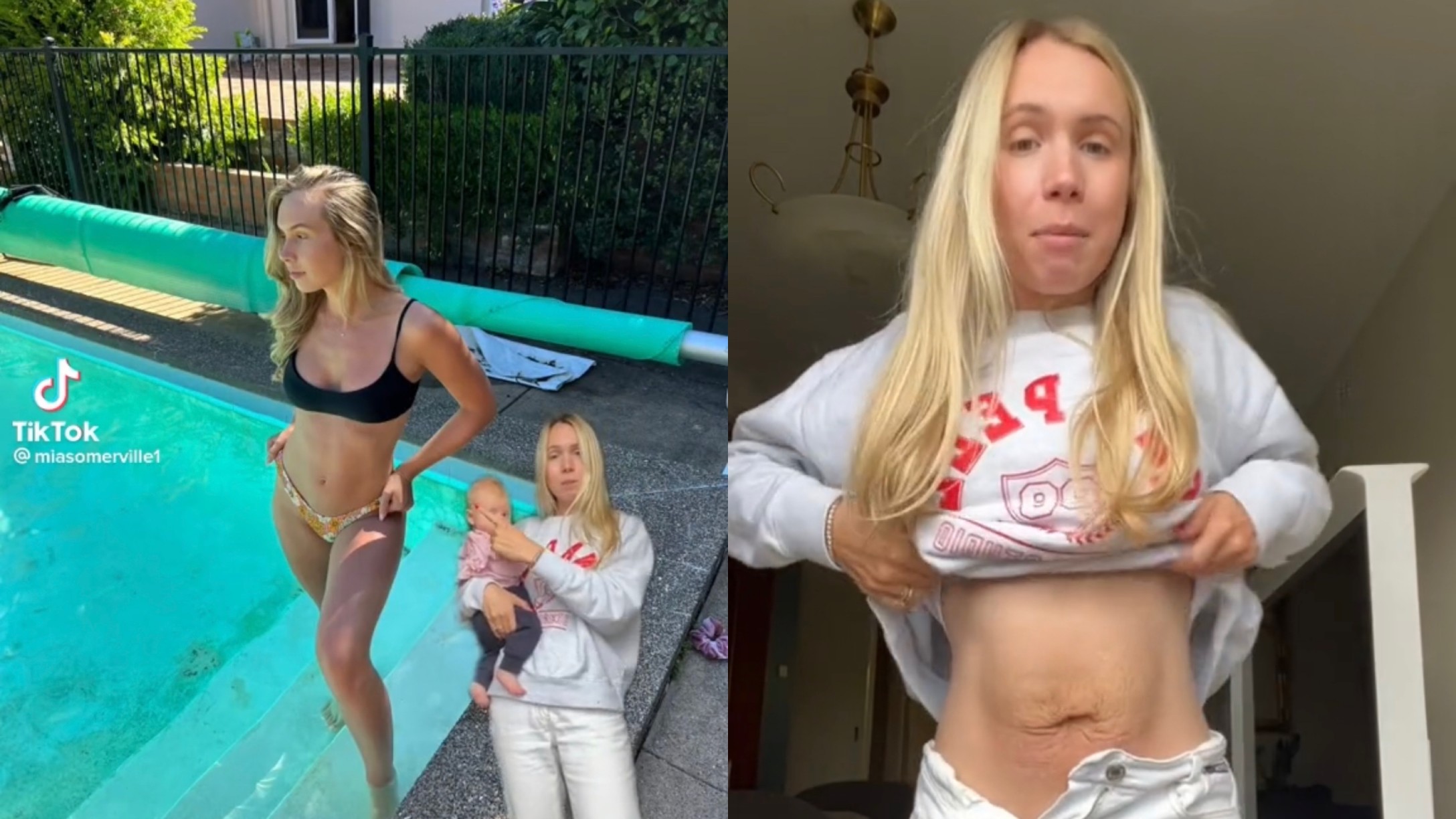 Screenshots of Mia Somerville from TikTok video.