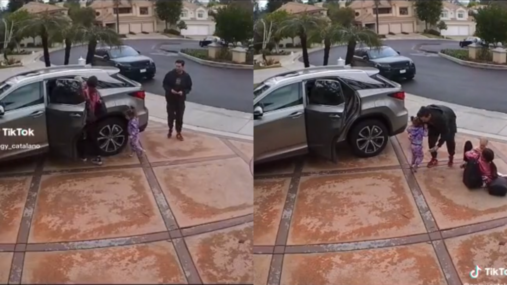 Viral TikTok Shows Dad Standing by Idly While Mom Unpacks Car & Kids Then Trips & Falls