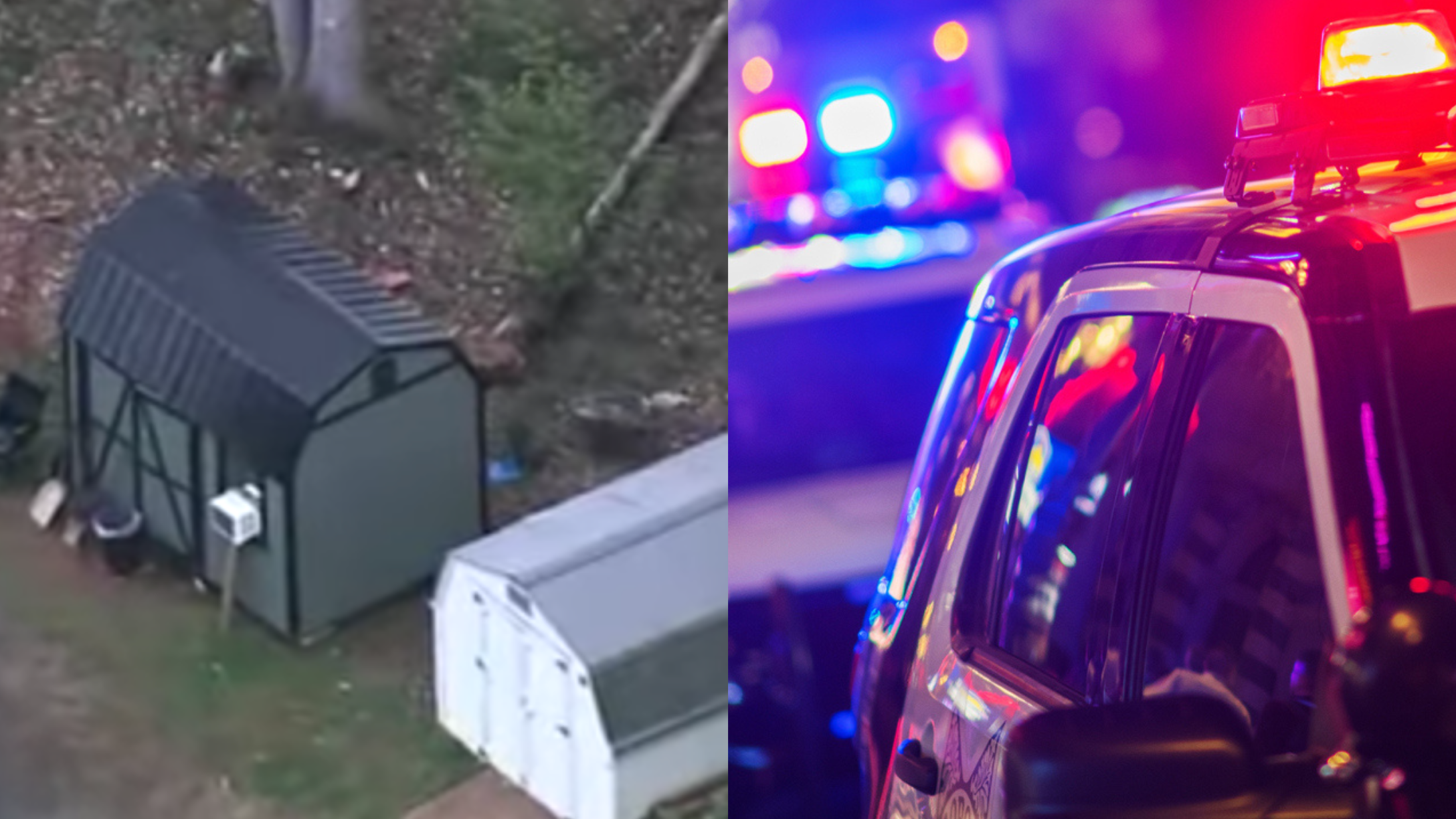 Shed in North Carolina where girl was found.
