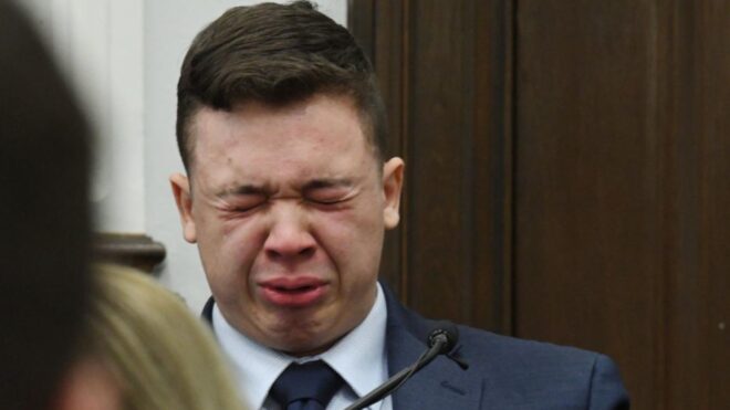 kyle rittenhouse crying on stand.