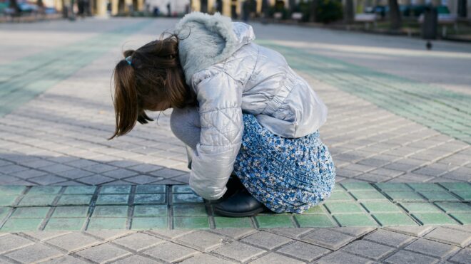 child outside alone