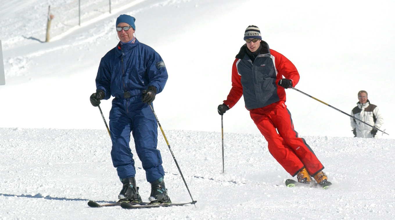 The Prince Of Wales & Prince William In Klosters