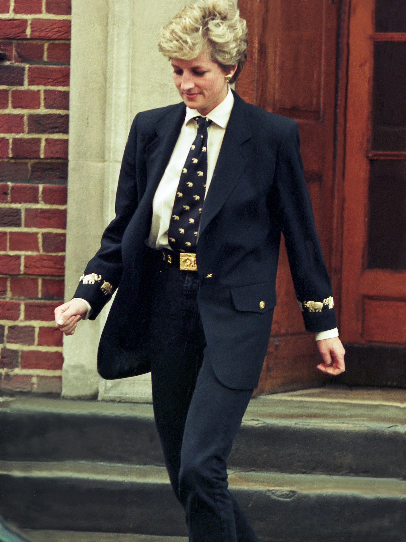Diana, Princess of Wales visits her brother Charles Althrop's new baby