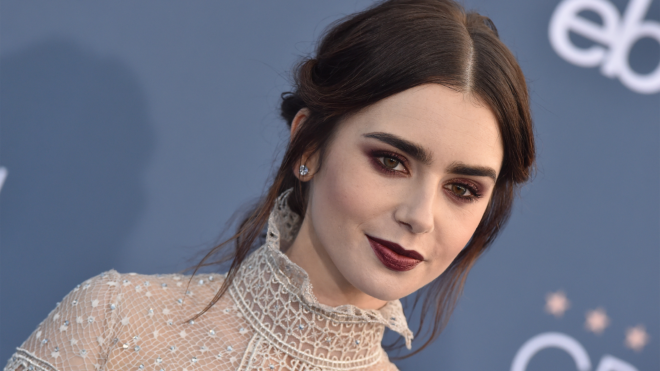 lily collins makeup