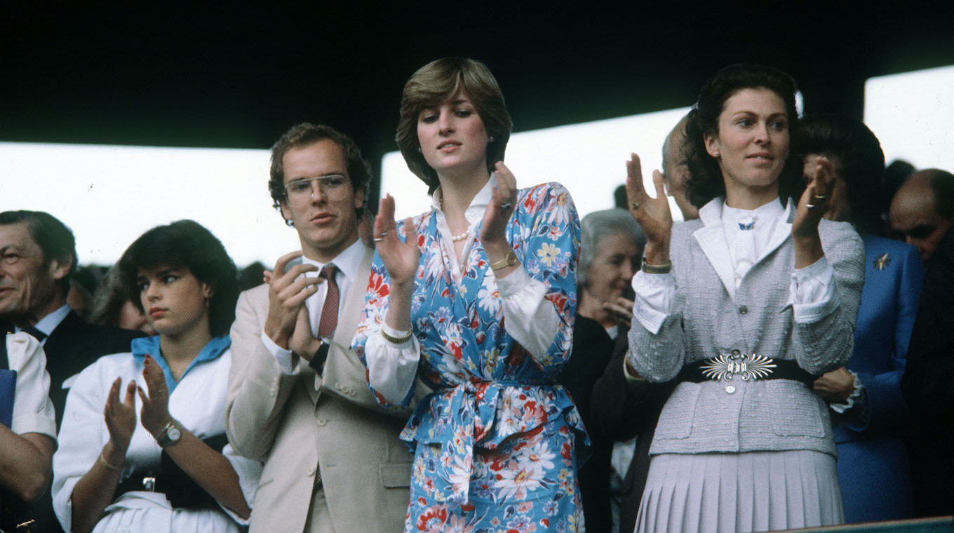 LADY DIANA SPENCER + GRIMALDIS AT WIMBLEDON : 1981