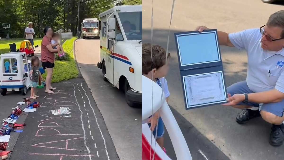 Mailman Mike truck parade viral video