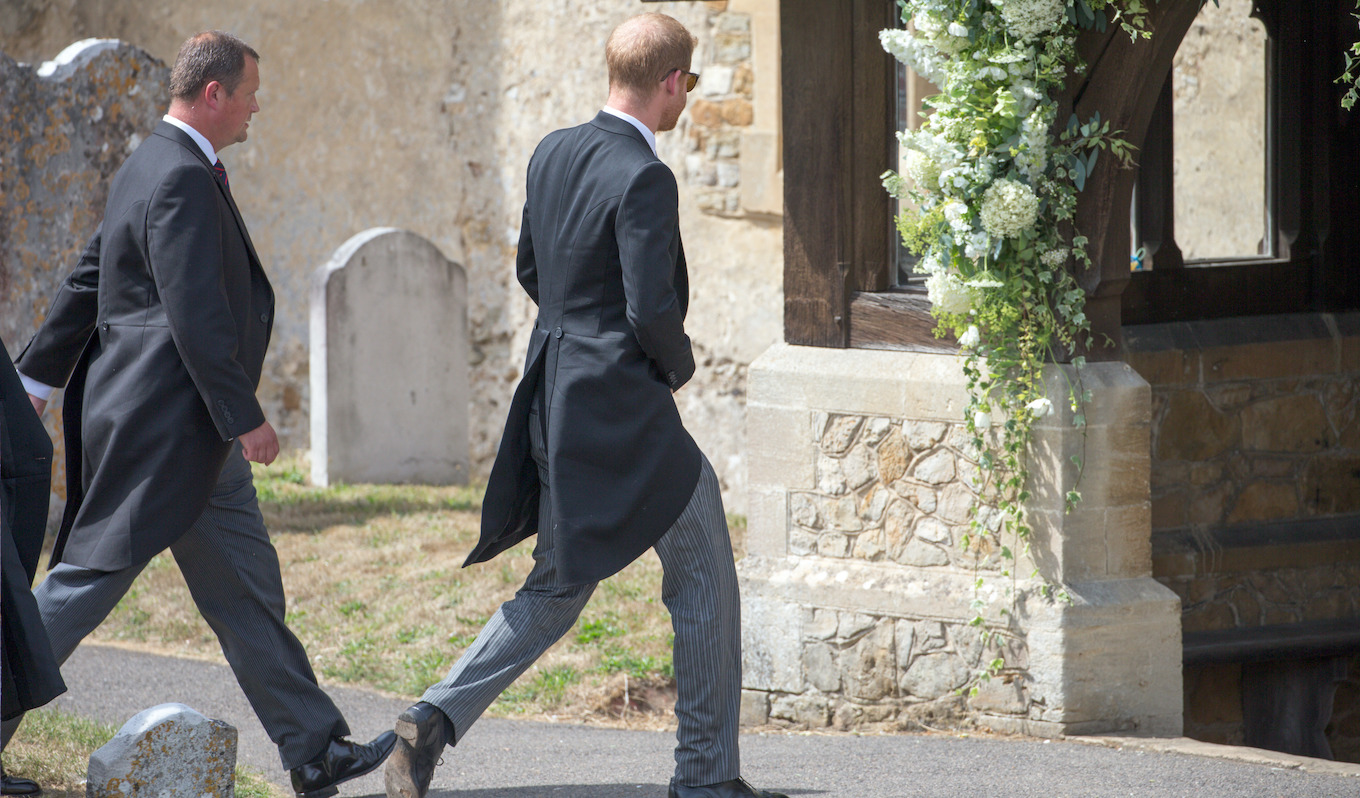 Prince Harry And Wife Meghan Duchess Of Sussex Attend Charlie Van Straubenzees Wedding In Frensham