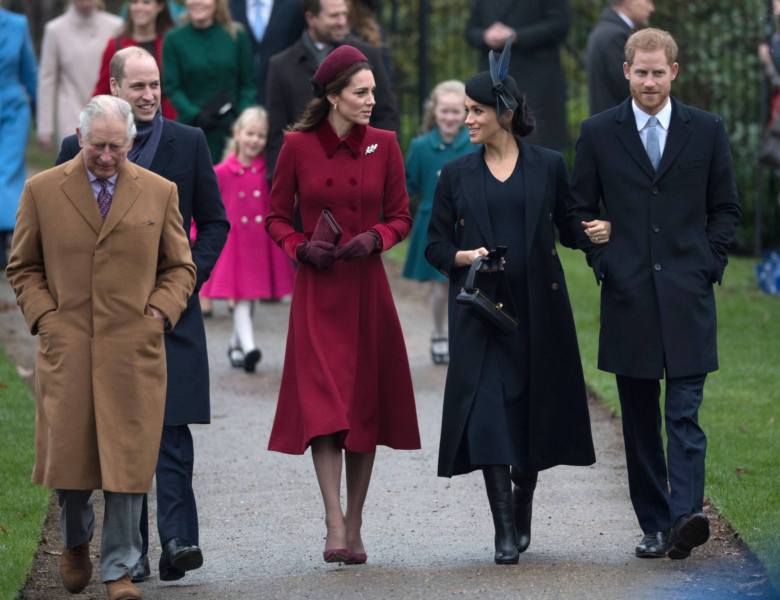 The Royal Family Attend Church On Christmas Day