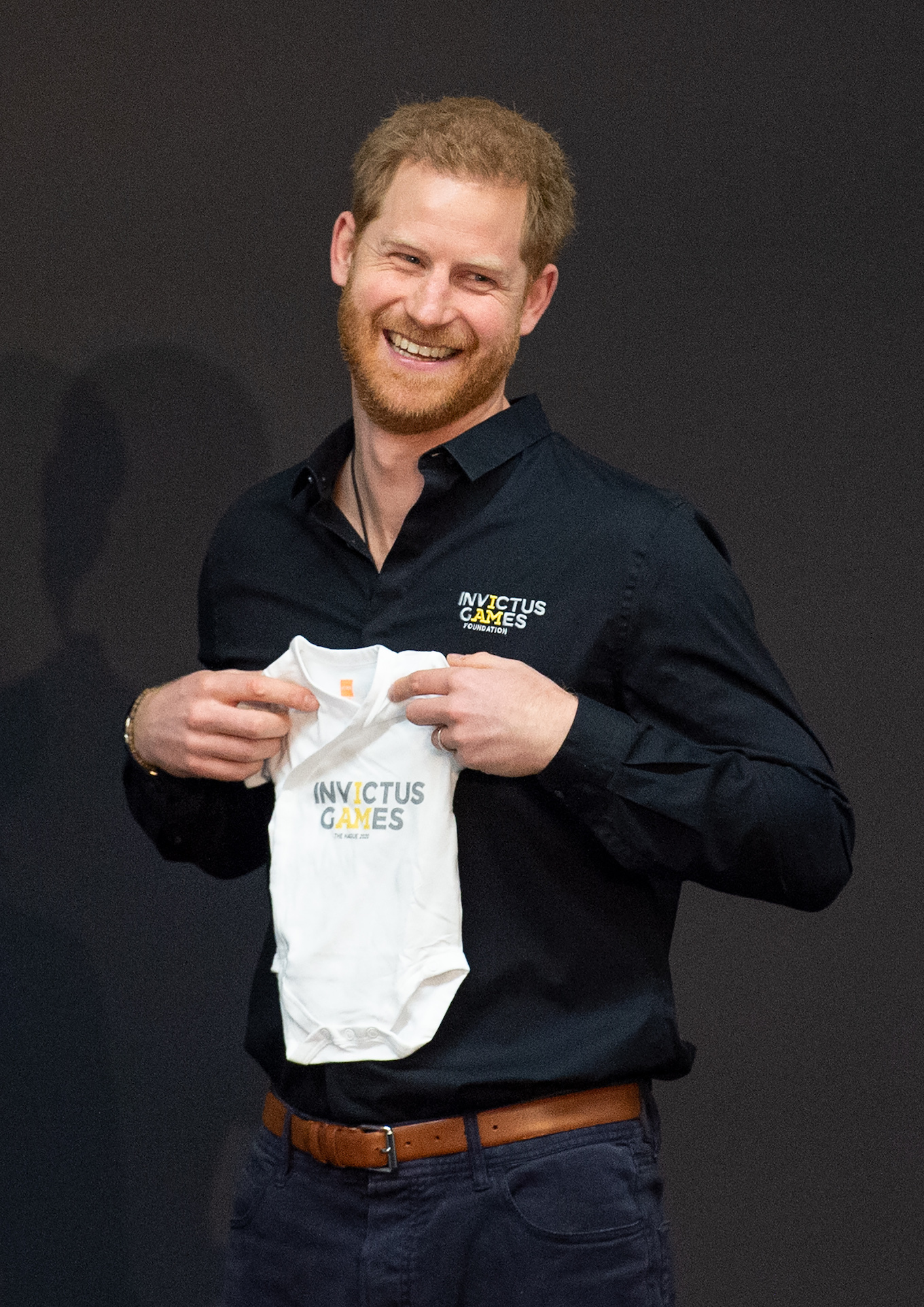 Prince Harry Attends The Launch Of The ‘2020 Invictus Games’ One Year Countdown And Is Presented With A Invictus Baby Vest At The Hague