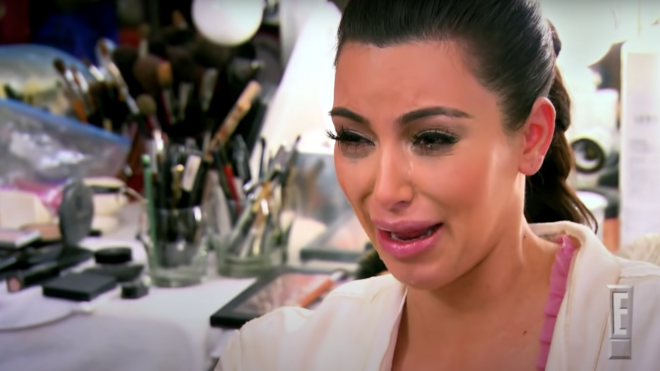 Kim Kardashian crying on Keeping Up with the Kardashians