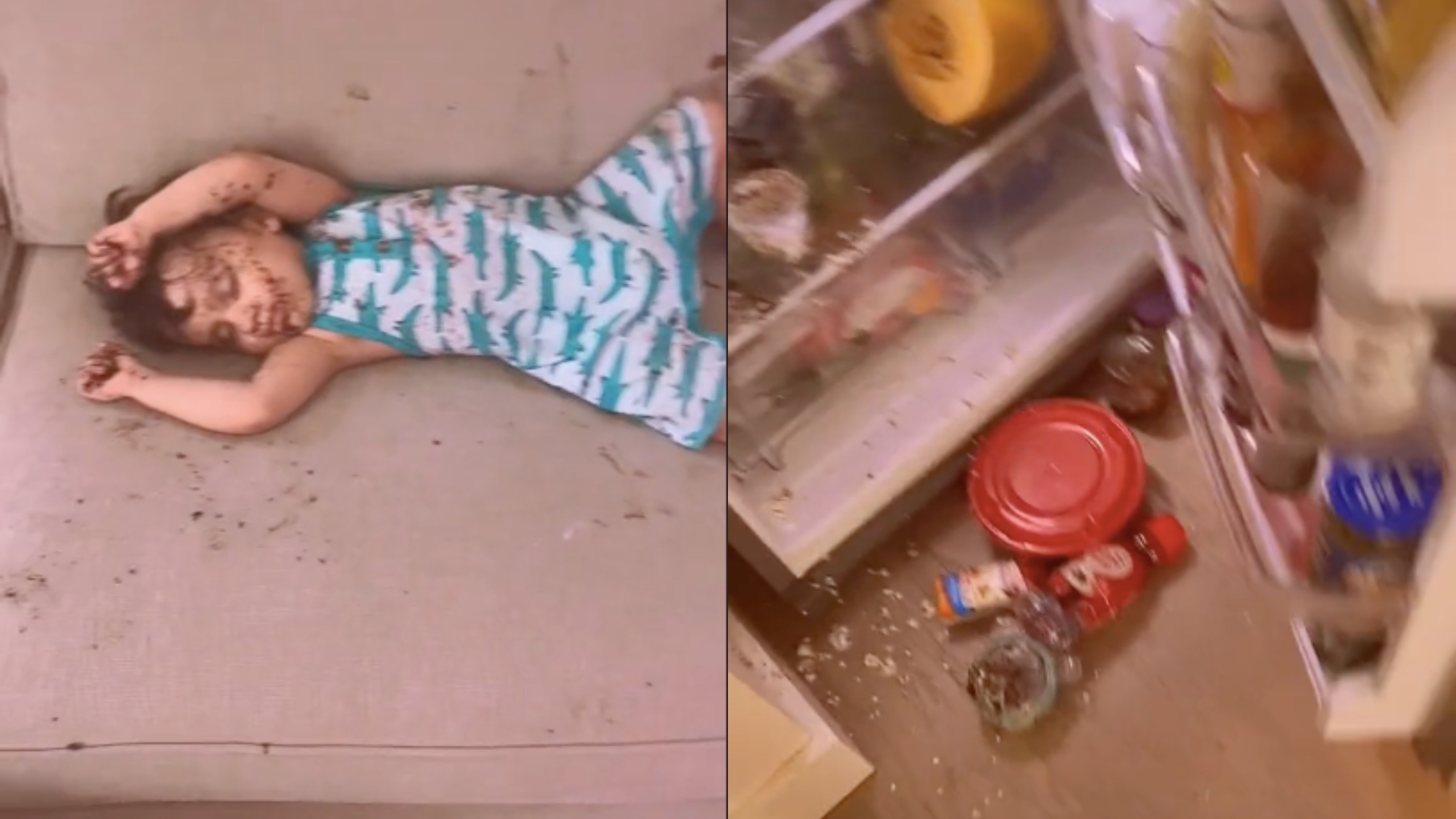 TikTok Mom with messy toddler
