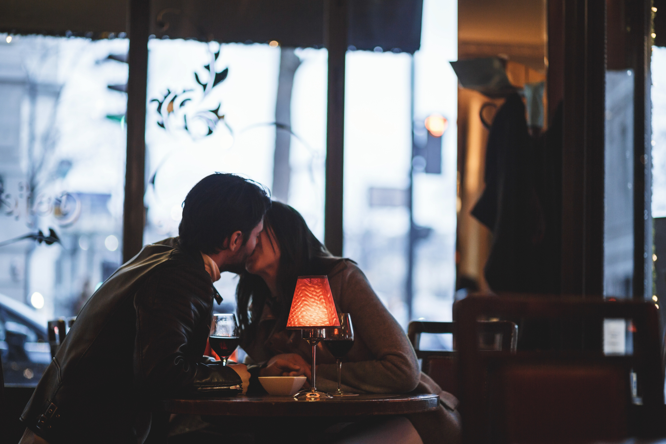 Lovers kissing