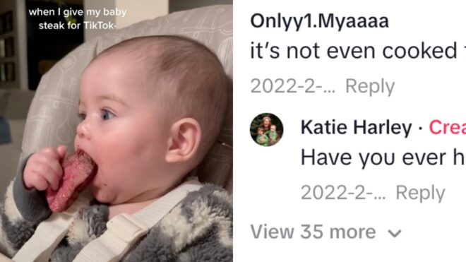 baby-eating-rare-steak