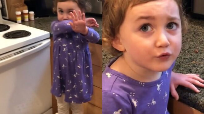 toddler with cookie