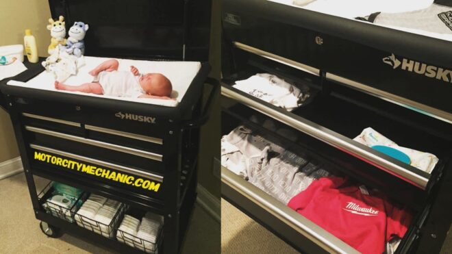 Tool cart changing table