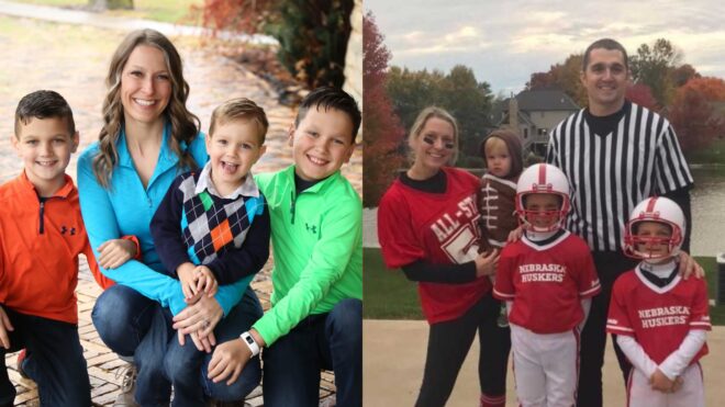 Becky Biefnick with her children
