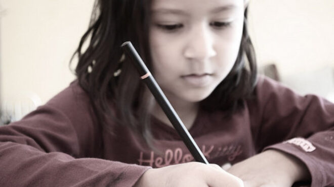 girl writing