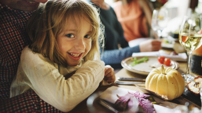 little girl at the table