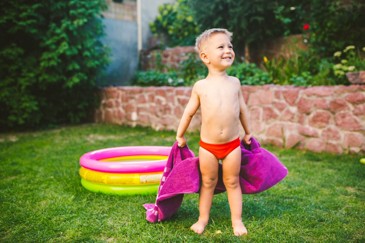 Little boy in swimsuit