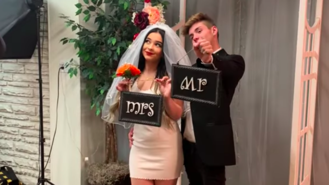Danielle Cohn and Mikey Tua pose with