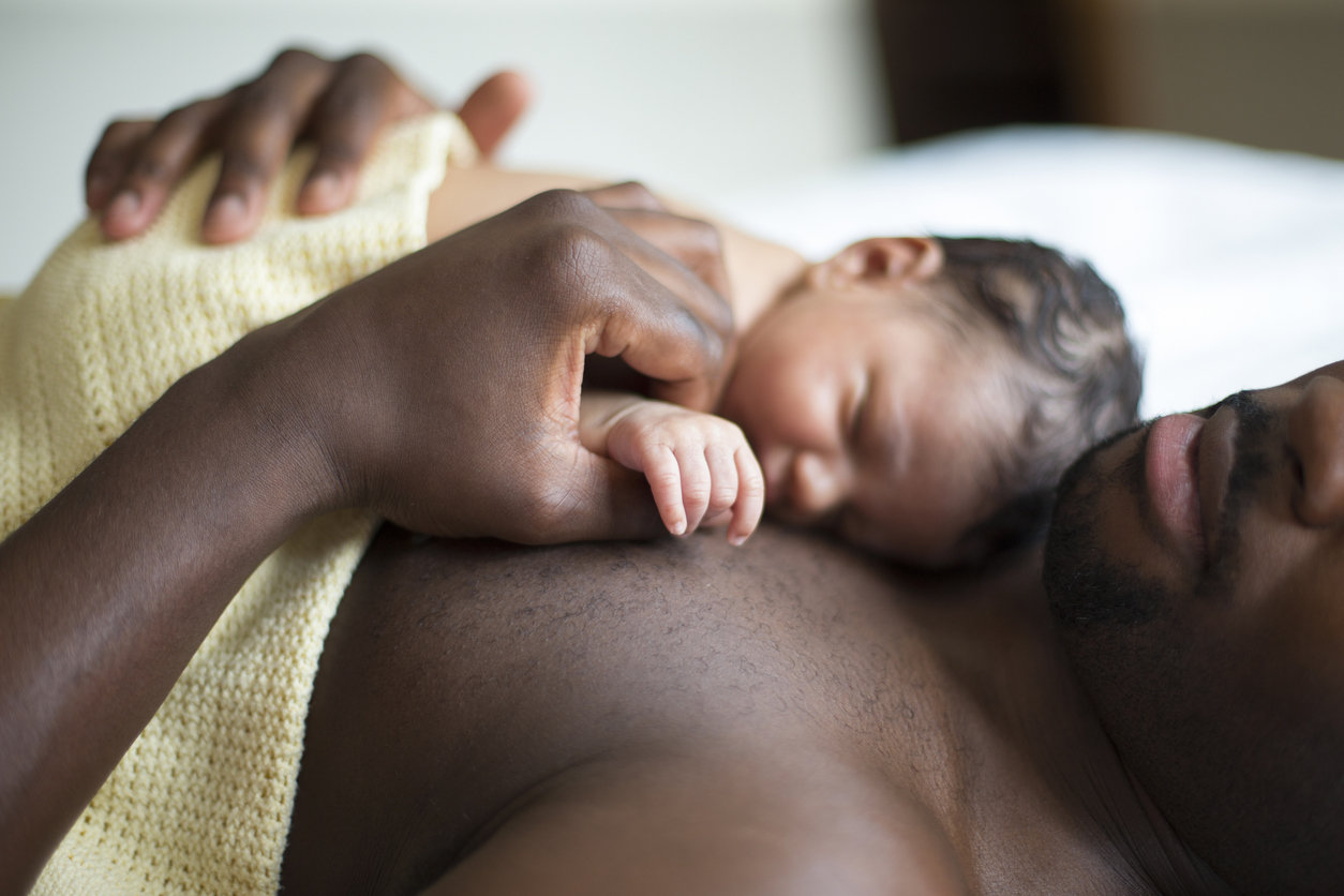 Dad and newborn
