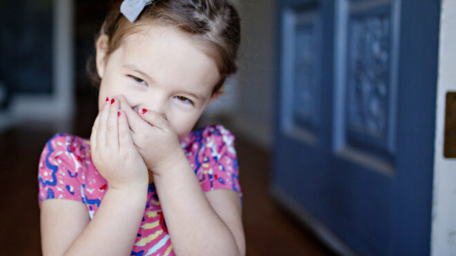 little girl lying