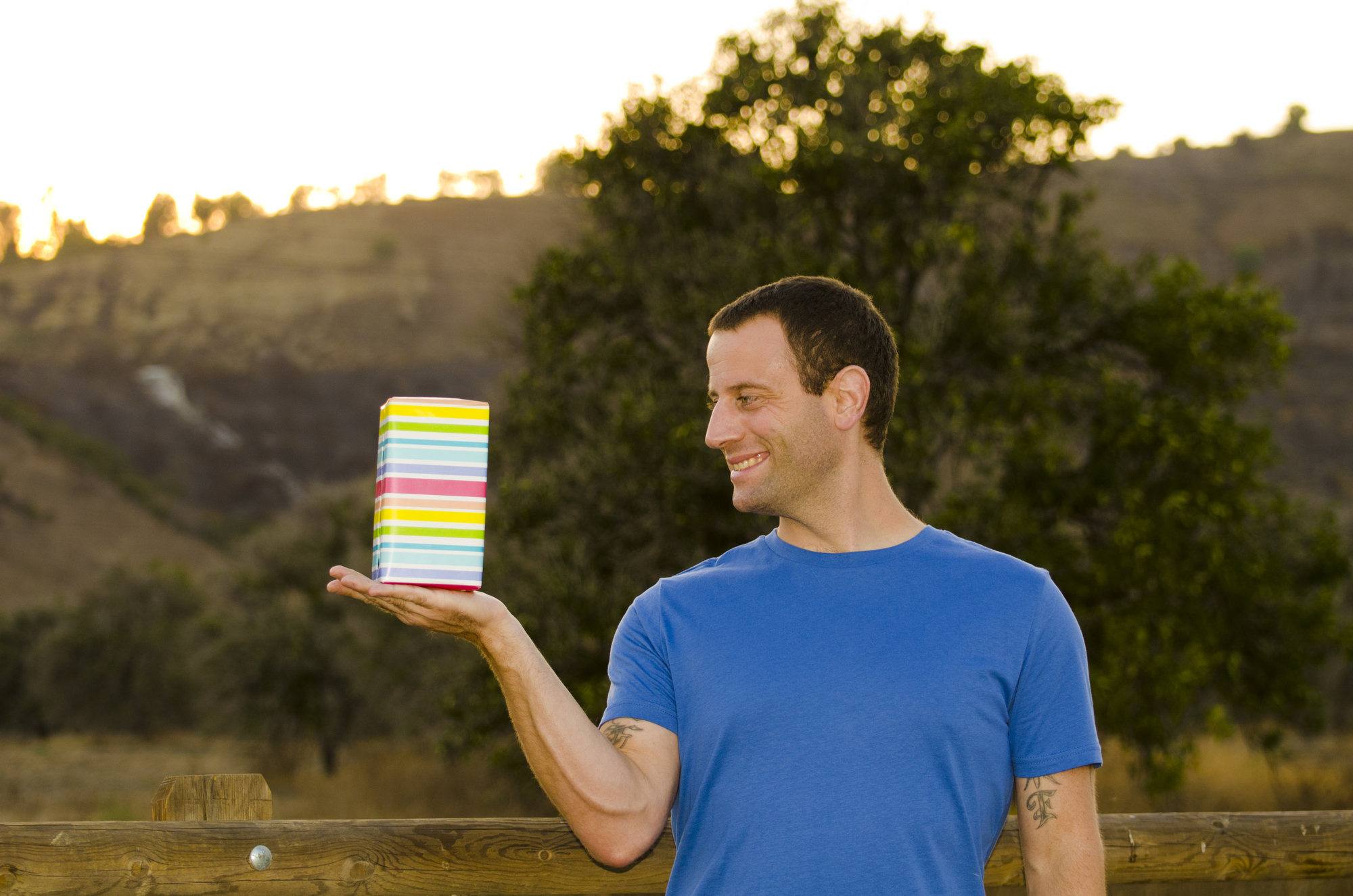 Man holding present