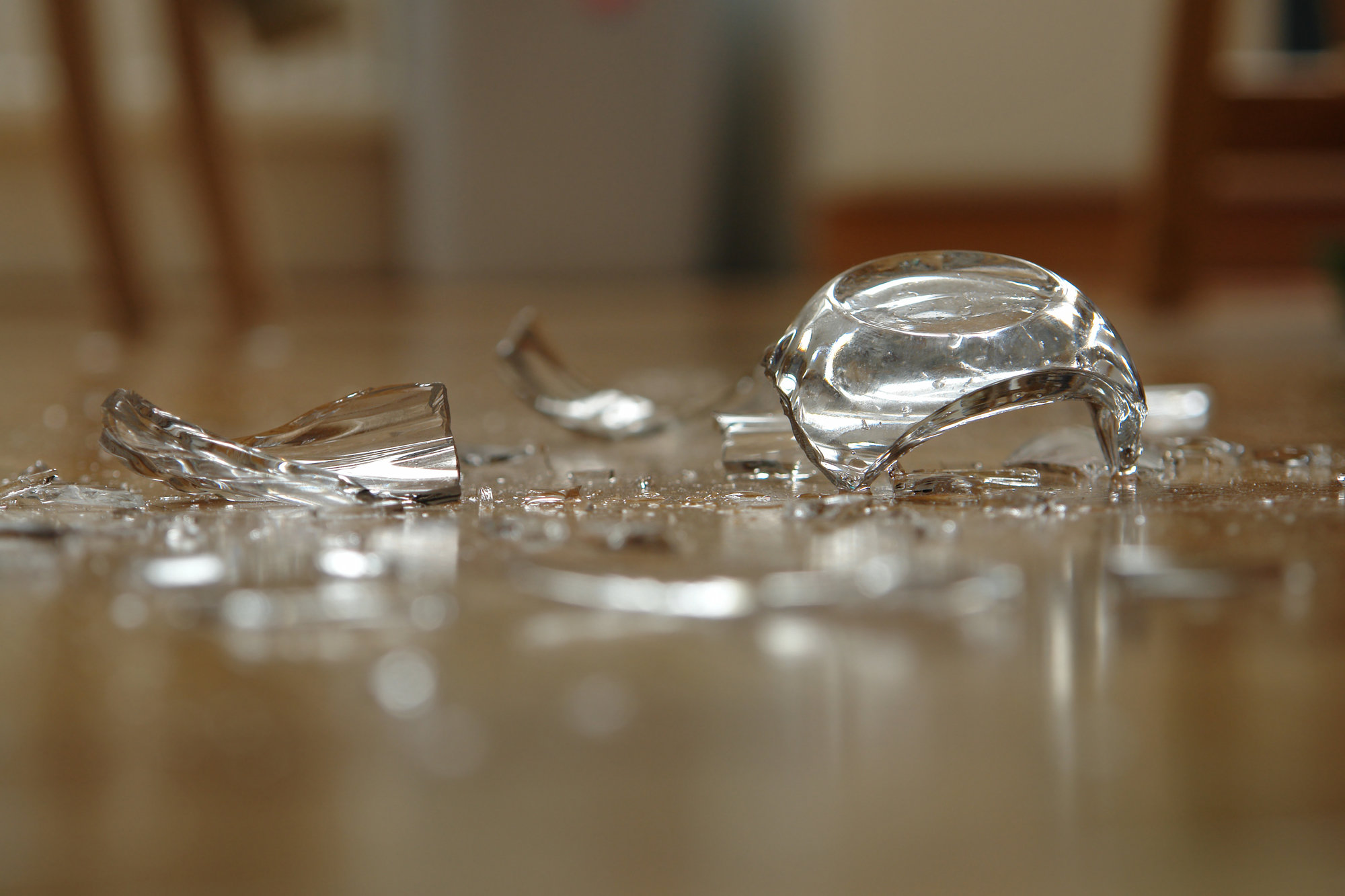 broken glass on the floor
