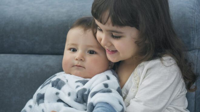 big sister and baby brother