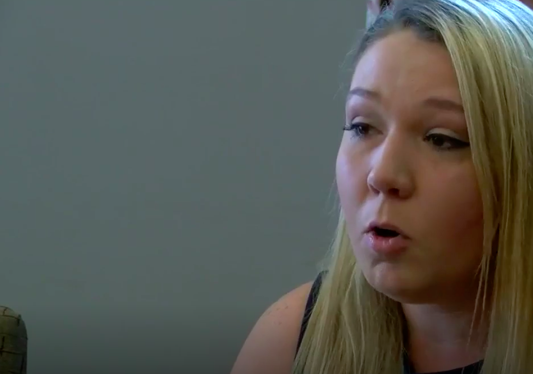 Myranda Juarez speaks to a news reporter about the incident.