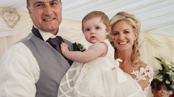 baby at wedding