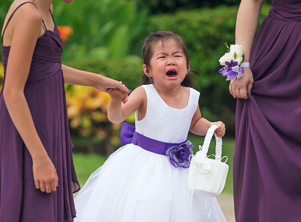 flower girl crying